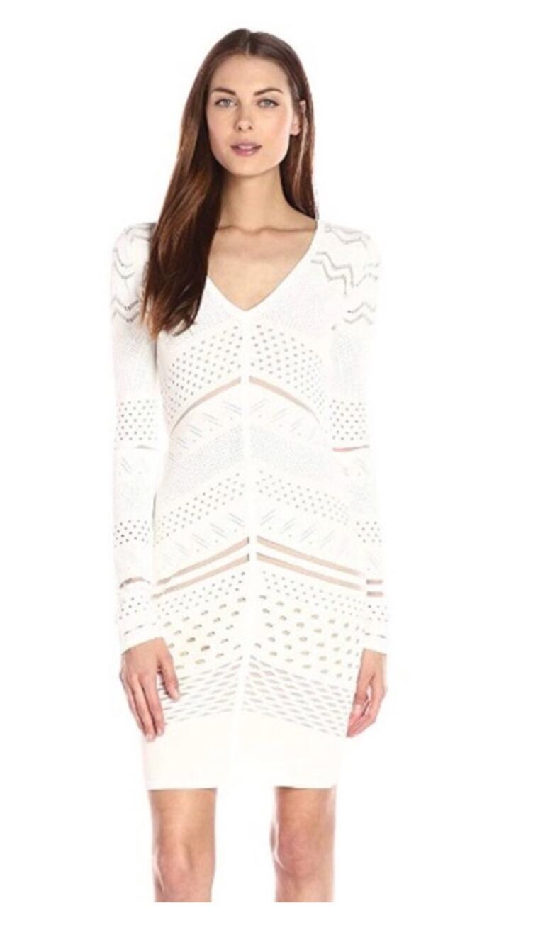 NWT Bailey 44 Willow Dress Cream Cutout Open Back Knit Bodycon Size Medium
